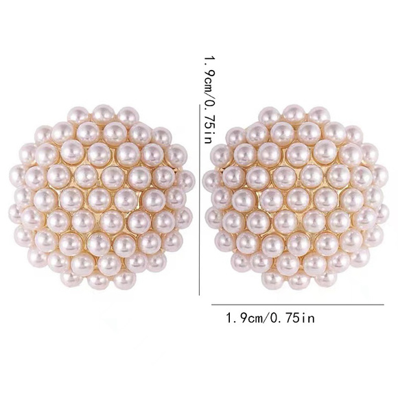 Faux Pearl 18K Gold Plated Earrings - Picture 5 of 5